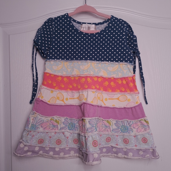 Matilda Jane Tie Sleeve Tiered Polka Dot Top - Picture 1 of 5